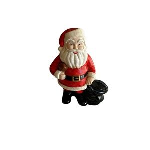 VINTAGE SANTA CLAUSS WITH BAG AND FOOTBALL BALL HAND PAINTED MOLD